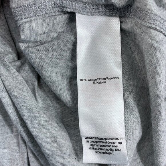 DKNY Shirt Womens Size Large Gray Short Sleeve Front Twisted Knot Sport New - Picture 4 of 7